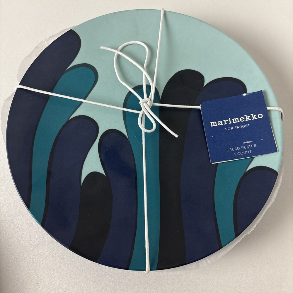 Marimekko For Target Melamine Salad Plates 8.5 Inch Set of 4 funky patterns